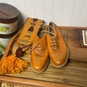 Vintage 70’s Lace zip Booties Leather Shoes By Sears Size 5 1/2